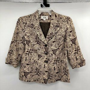 LeSuit Lined Blazer Womens 10 Used Brown Tan
